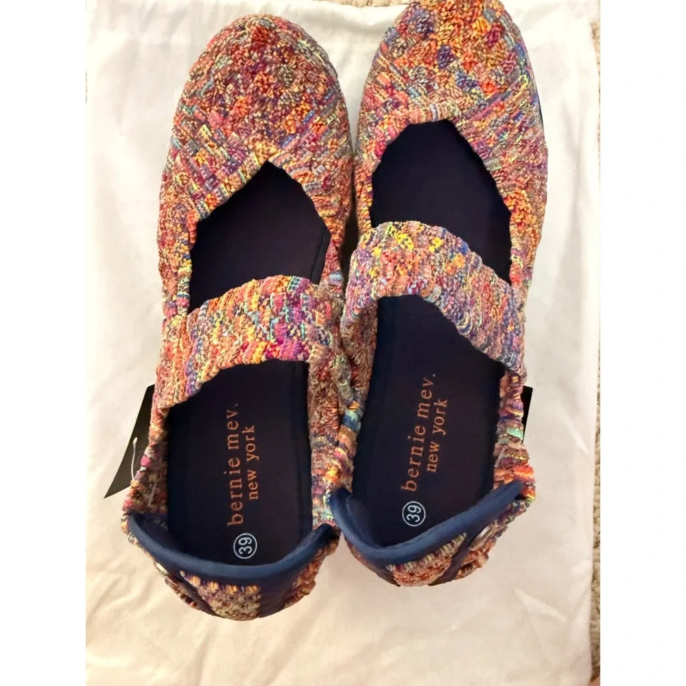 Boho Multicolor Woven Mary Jane Platform Wedge Shoes EU 39 Colorful Eclectic